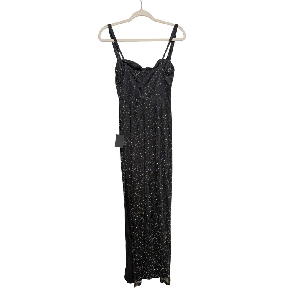 NWT Lulus A-Lister Black Rhinestone Bustier Maxi Dress Small‎ - Picture 5 of 8